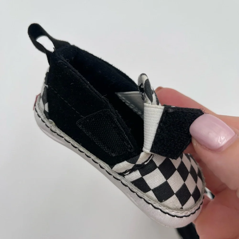 Vans Baby Checkerboard Slip-On Shoes Black & White